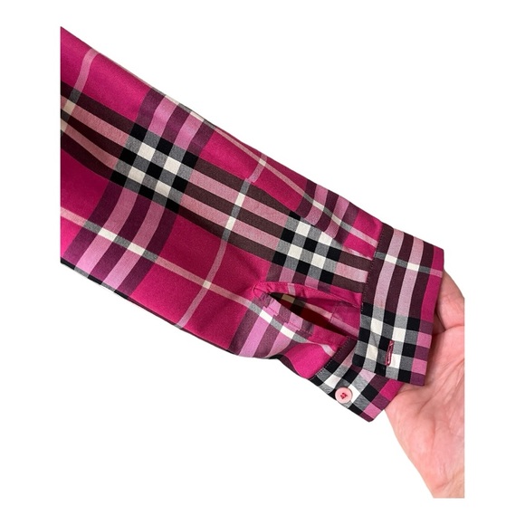 Burberry Women's Pink Plaid Top Size 6 - Picture 9 of 13